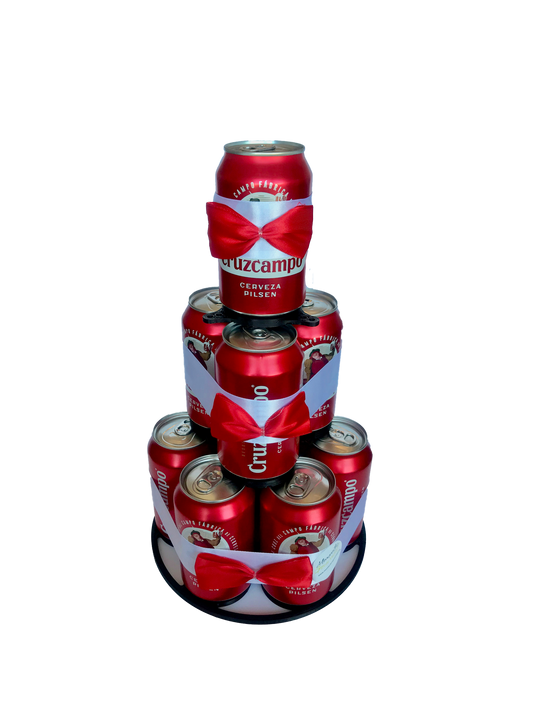 Tarta de latas de cerveza Cruzcampo