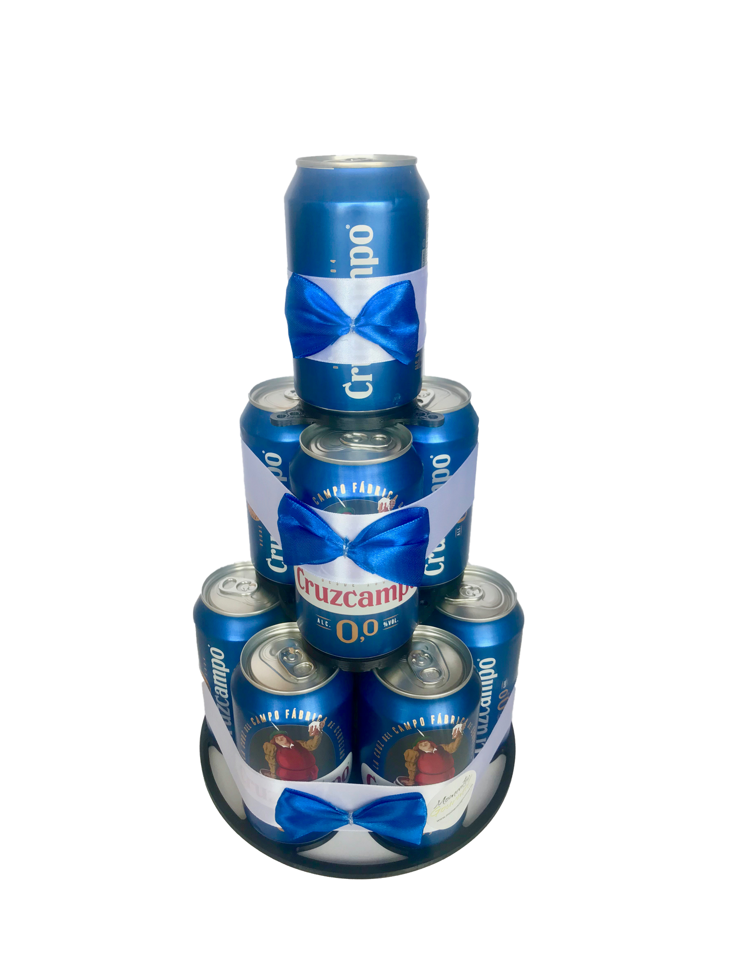 Tarta de latas de cerveza Cruzcampo 0,0 sin alcohol