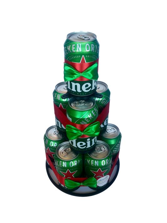 Tarta de latas de cerveza Heineken