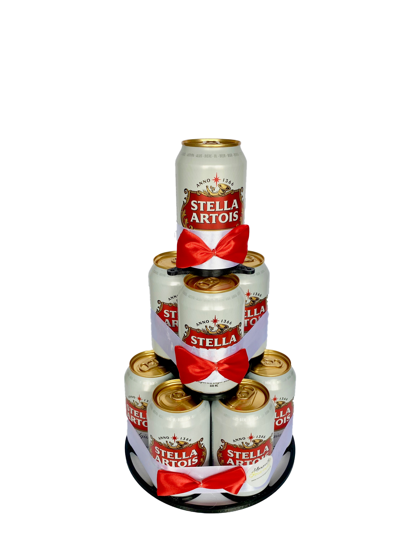 Tarta de latas de cerveza Stella Artois