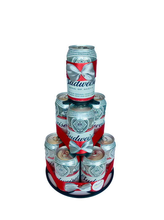 Tarta de latas de cerveza Budweiser