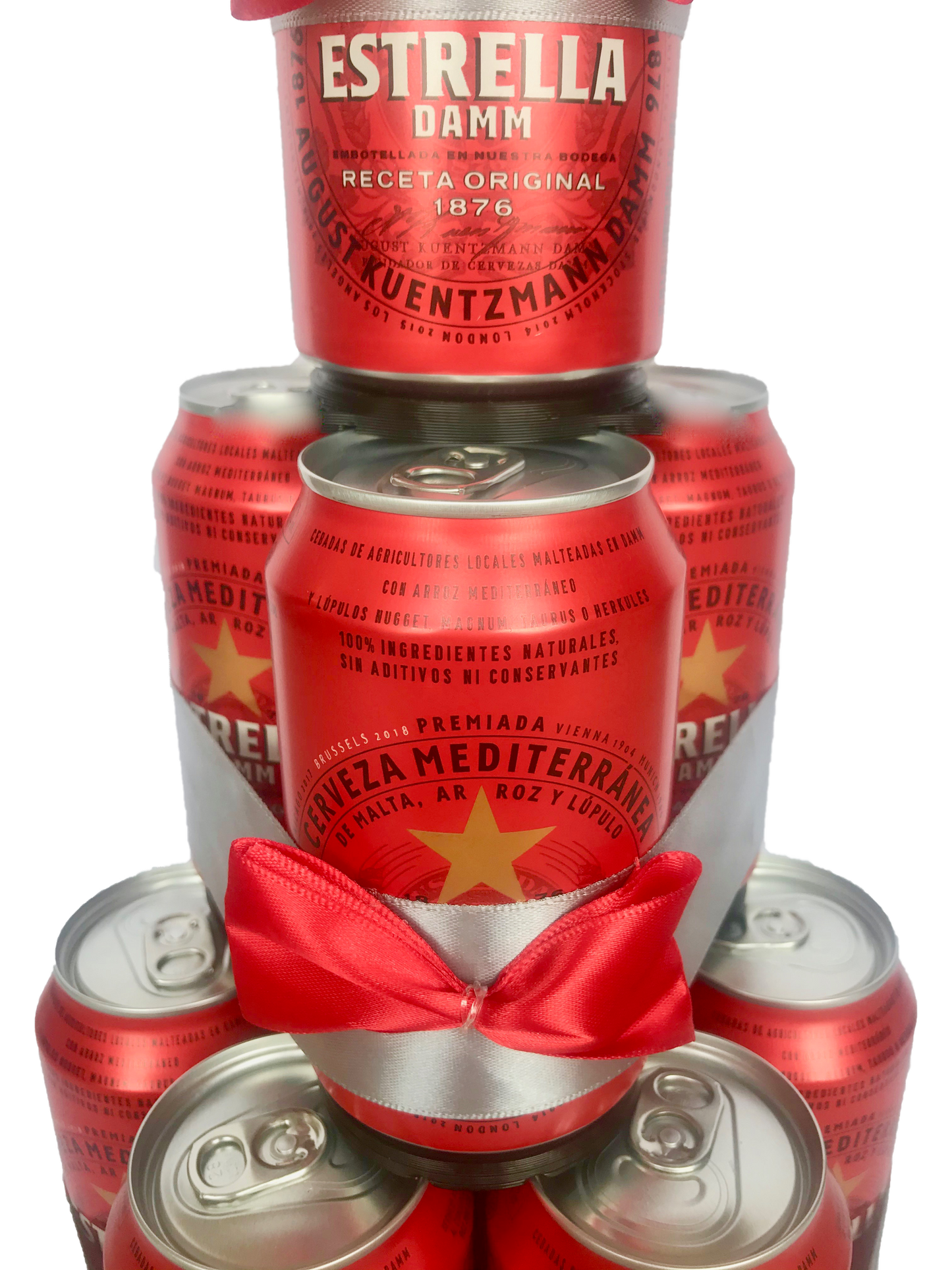 Tarta de latas de cerveza Estrella Damm