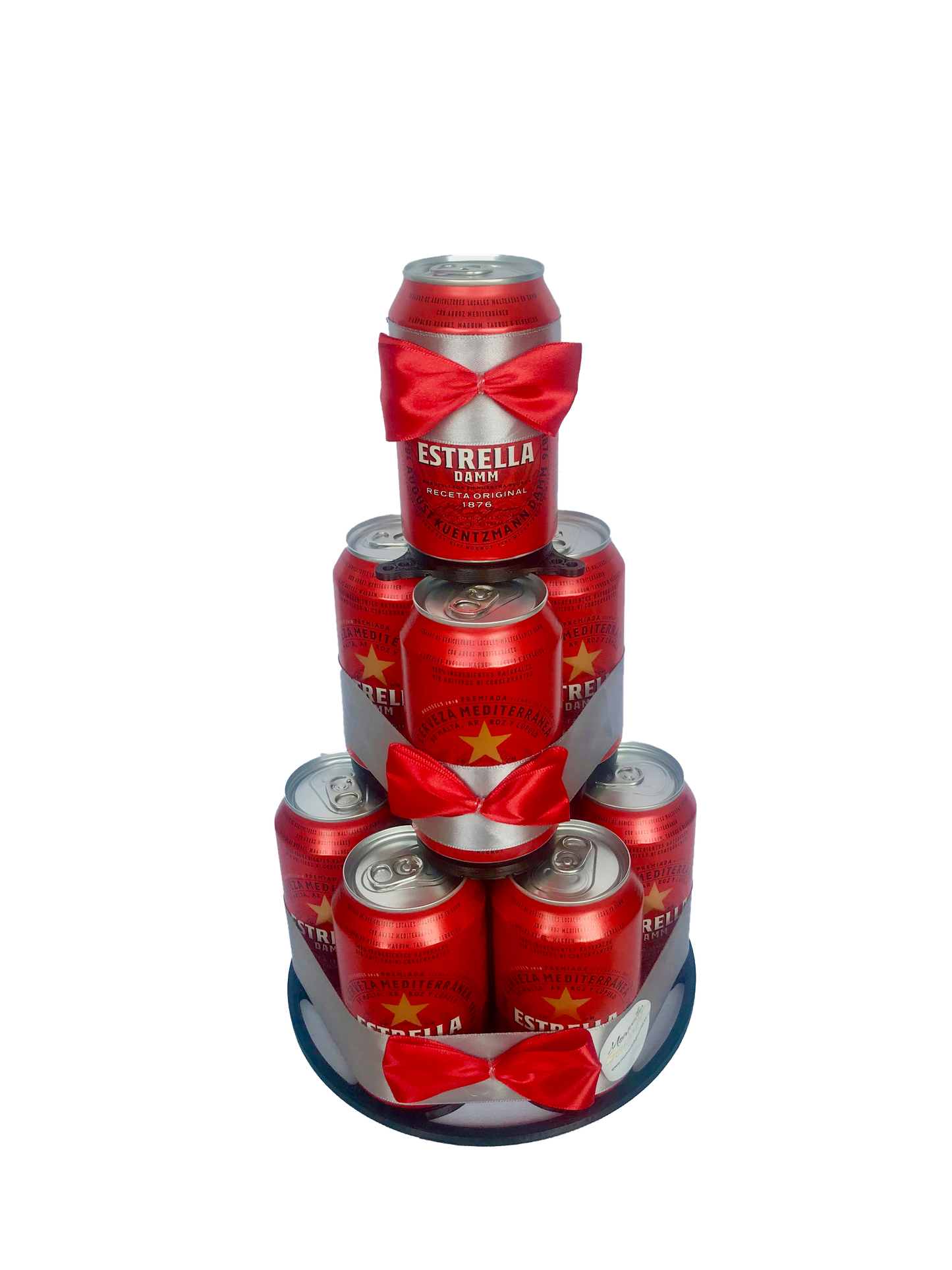 Tarta de latas de cerveza Estrella Damm