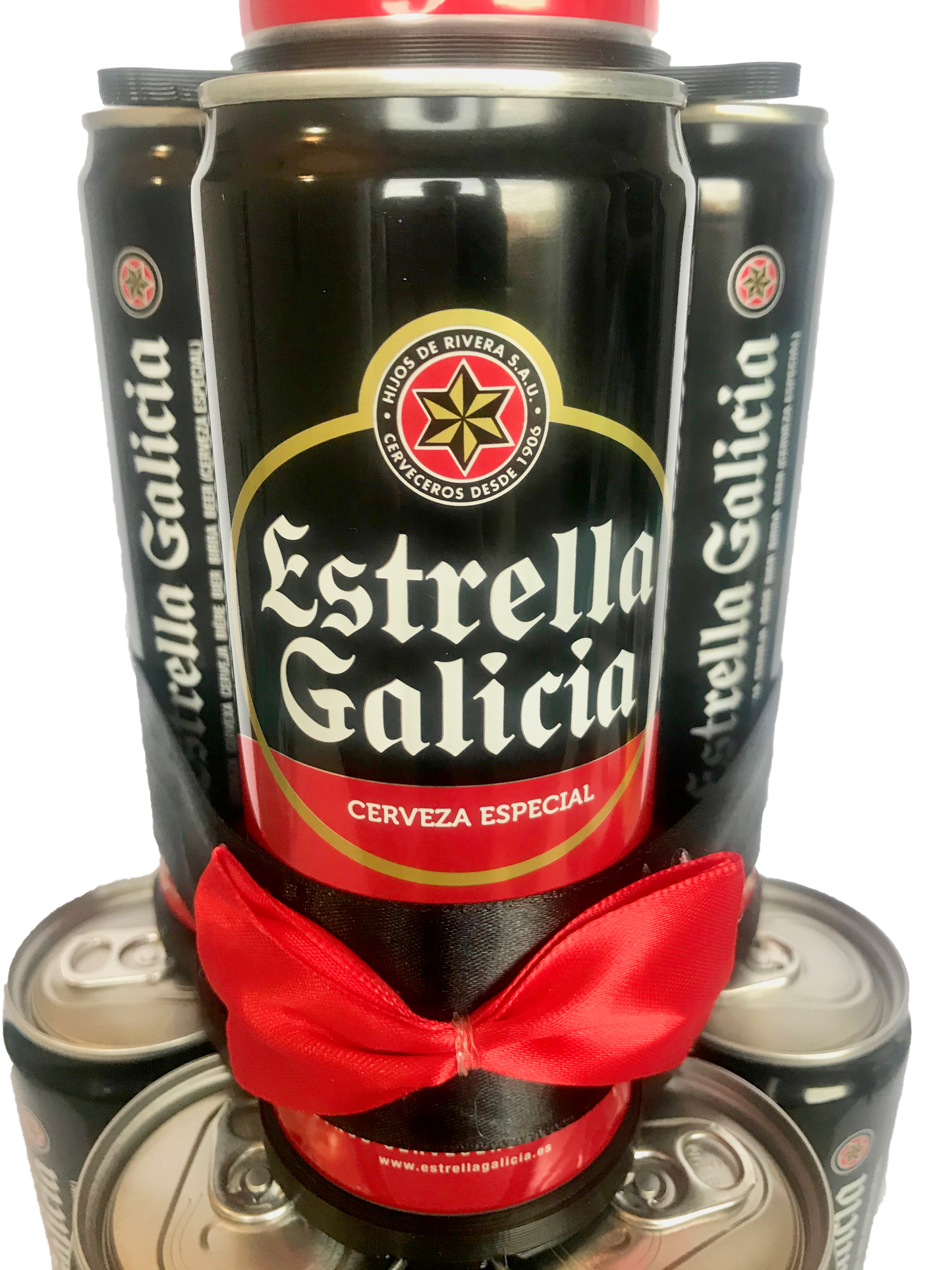 Tarta de latas de cerveza Estrella Galicia especial