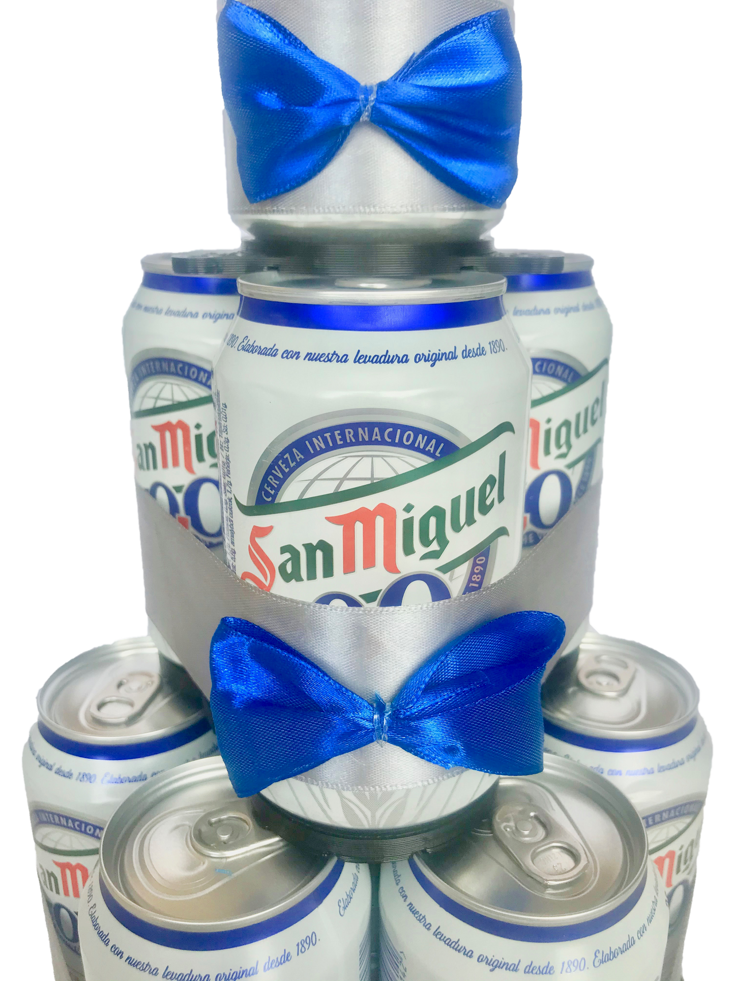 Tarta de latas de cerveza San Miguel sin alcohol 0,0