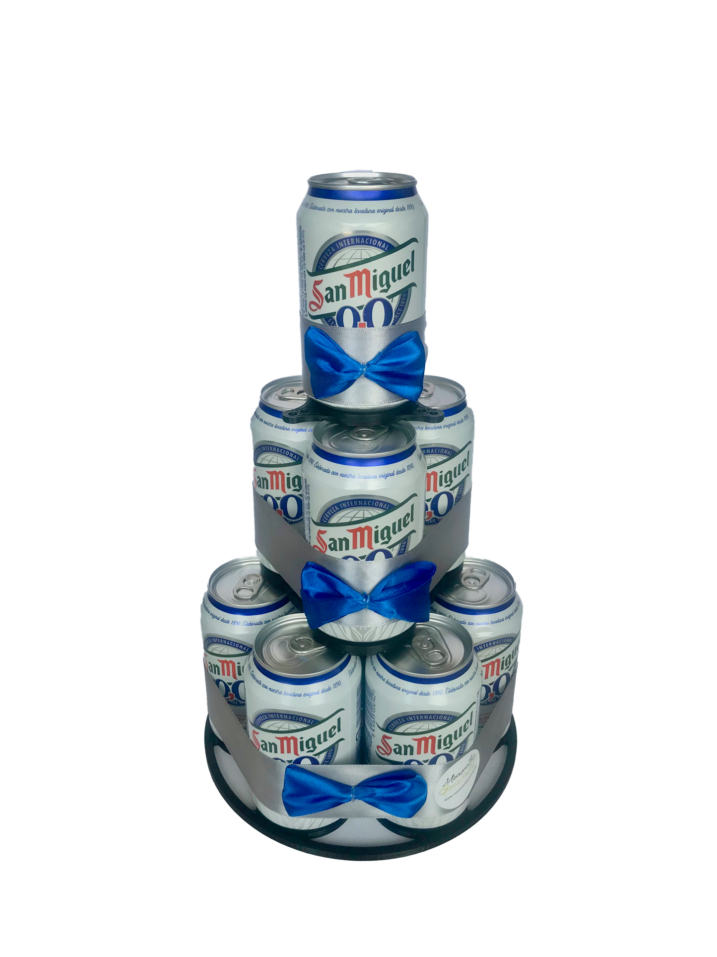 Tarta de latas de cerveza San Miguel sin alcohol 0,0