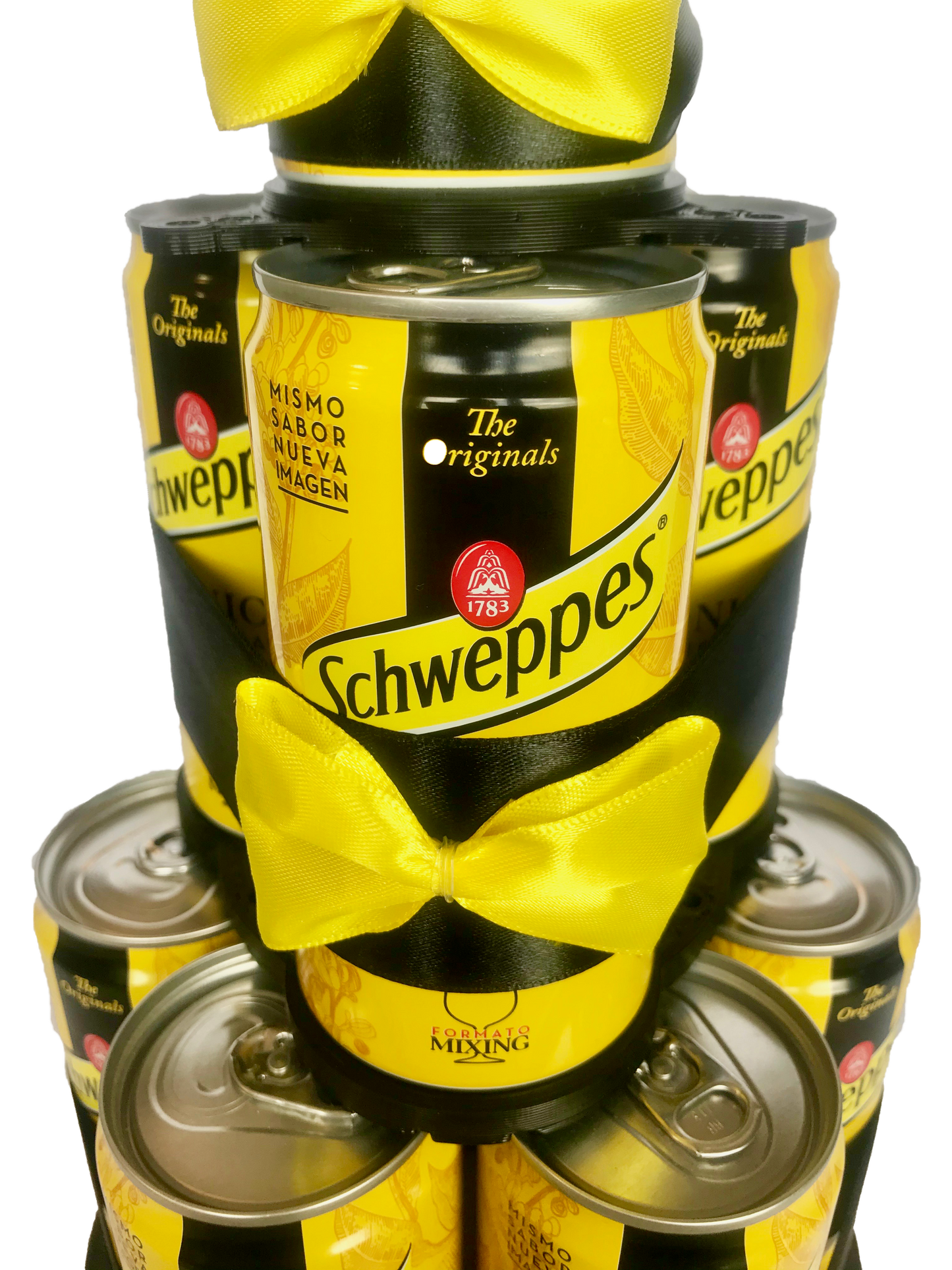 Tarta de latas de refresco Tónica Schweppes