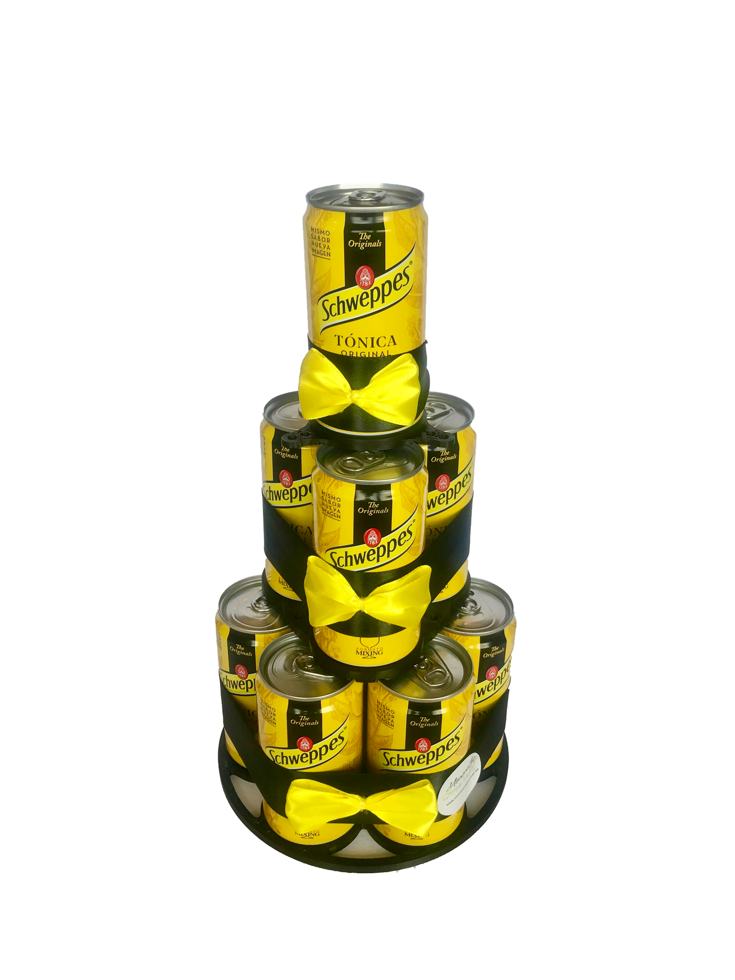 Tarta de latas de refresco Tónica Schweppes